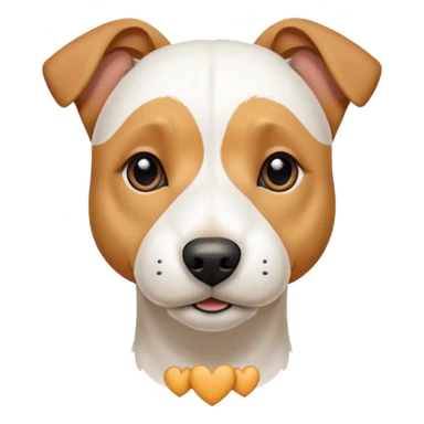 a full body facing front on of a buff white parson russell terrier looking dog the size of a kelpie with light brown long ears resting on its face and a light brown patch above one eye and a large snout. the rest of the dog is completely white.  sticker
