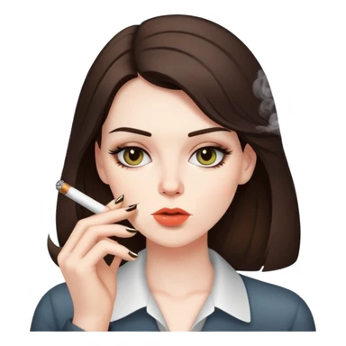 brunette smoking  sticker