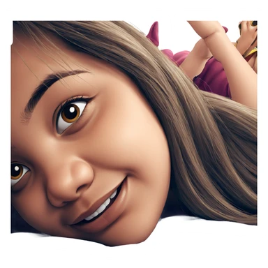 smiling girl lying on stomach sticker