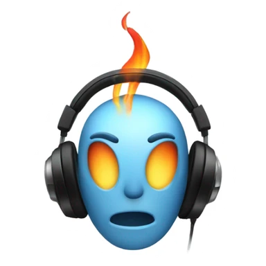 Fire coming out of headphones sticker