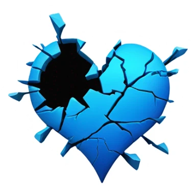Broken blue heart sticker