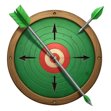 A target with an arrow in the center sticker