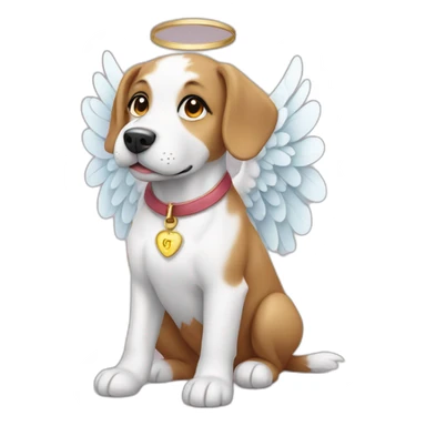 Angel dog with wings sticker