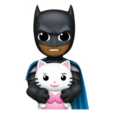 Batman holding hellokitty sticker