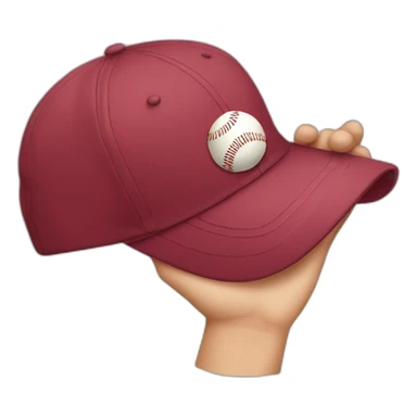 hands selling a baseball cap sticker