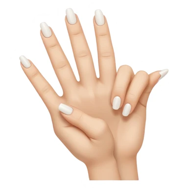 hand gesture with two fingers up, white nails, normal emoji style, slight variation in finger position sticker