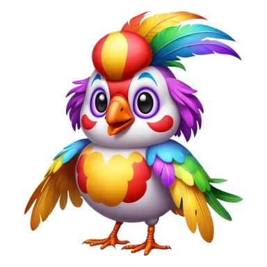 may you create a bird clown ? sticker