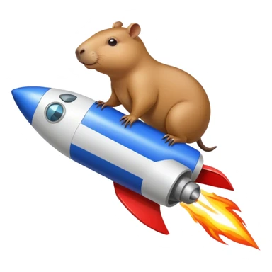 Capybara on a rocket  sticker