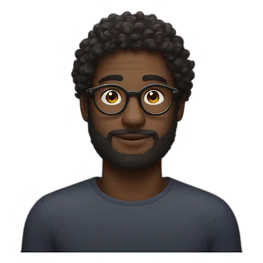 curly bespectacled Arseny's black friend sticker