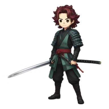 KATANA demon slayer tanjiro sticker