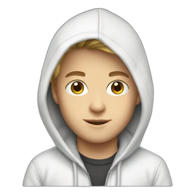 White boy model with hoodie sticker