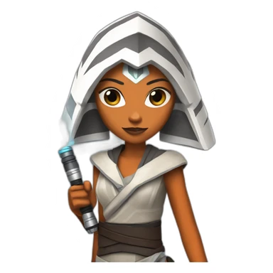 ahsoka tano with two lightsabers sticker