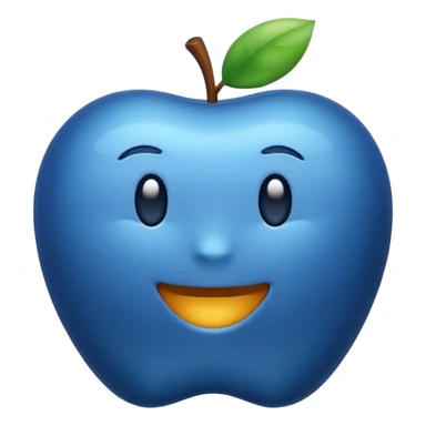 navy blue color present, apple emoji style sticker