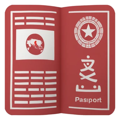 Passport of Myanmar red colour sticker