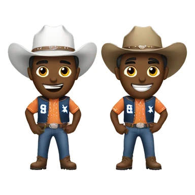 Two friends in cowboy jerseys sticker