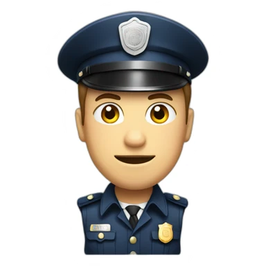 Policeman with forbidden sign sticker