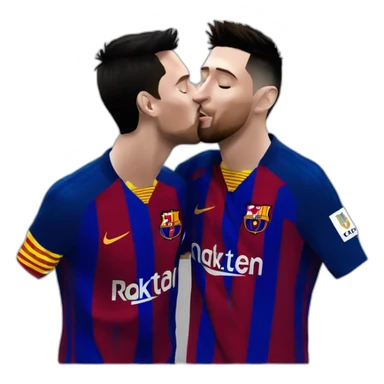 Messi kissing Ronaldo sticker