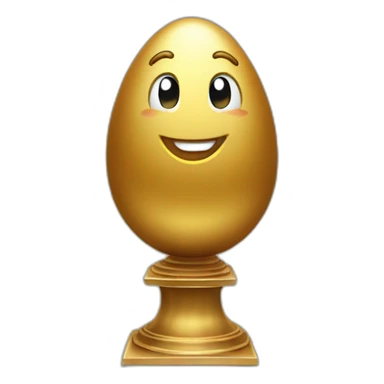 smiling golden egg on a pedestal sticker