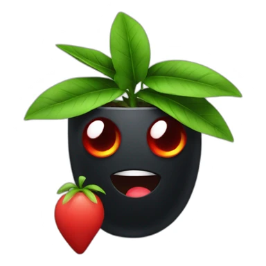 Plants black with one eye and red leaf sticker