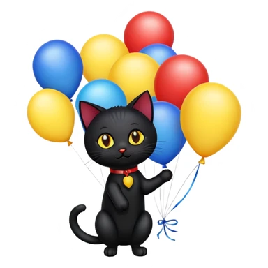 black cat balloons sticker