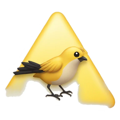 Yellow triangle bird sticker