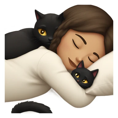 Brunette white girl sleeping with black cat sticker