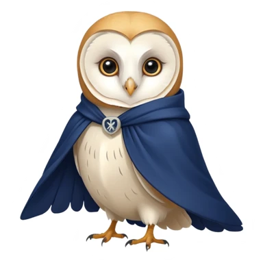white barn owl in navy blue cloak sticker