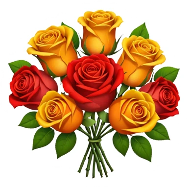 boquete of red orange and yellow roses sticker