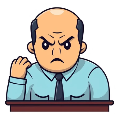 frustrated boss with bad ideas criticizing designer work sticker