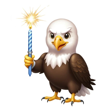 Bald eagle with 2 sparklers sticker