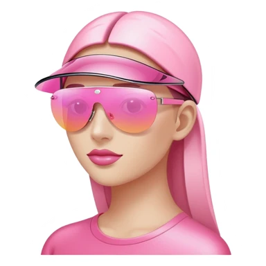 sleek pink visor sunglasses, 2000s fashion, rimless design sticker