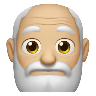 Old bald whitebeard hazel eyes no eyebrows  sticker