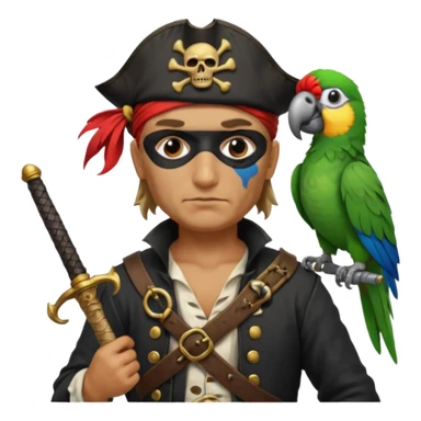 pirate and parrot sticker