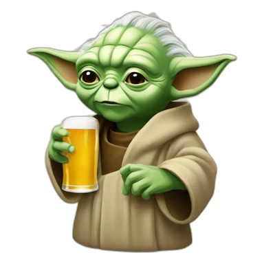 Yoda buvant une bière  sticker