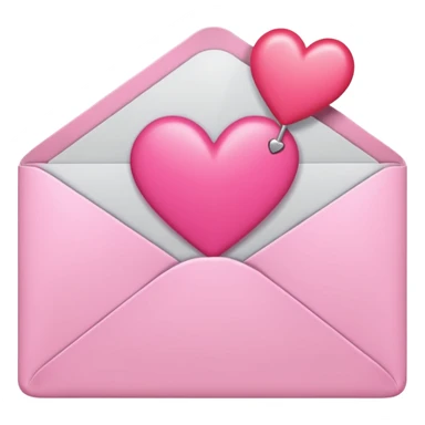 envelope with a heart sticking out of it in y2k style sticker
