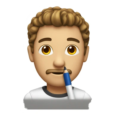 man with a big pensil  sticker