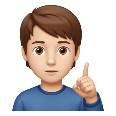 A boy poitning to the sideways. Full body. sticker