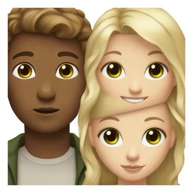 brown hair girl and blonde hair green eye boy sticker
