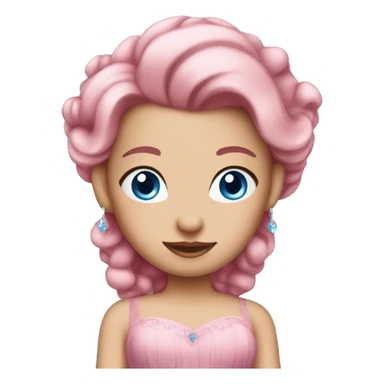 Pinked hair princess with blue eyes and pink dress sticker