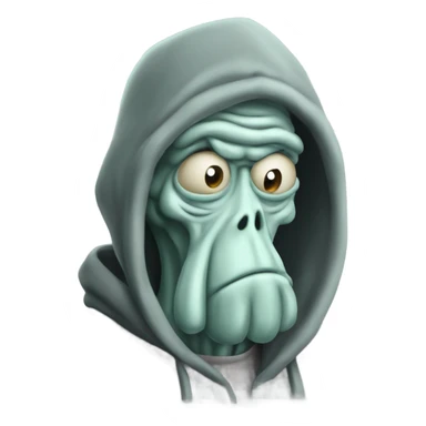 squidward with hoodie like graffity writer sticker