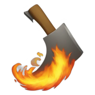 Axe on fire on blade  sticker