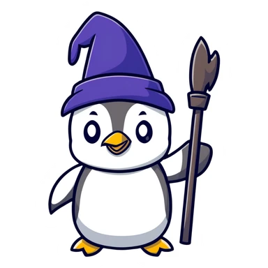penguin wizard sticker