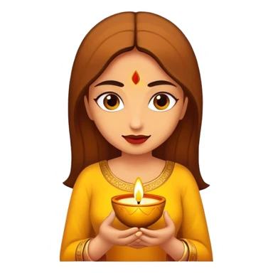 woman with diya sticker