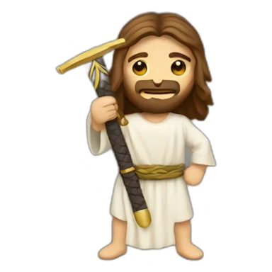 jesus and sword sticker