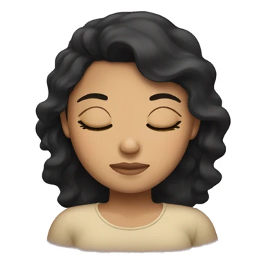 Tan girl with black hair sleeping sticker