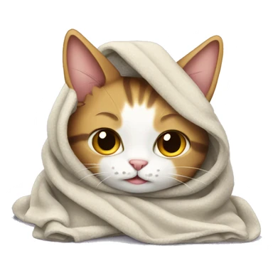 cat wearing blanket sticker