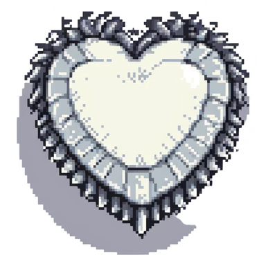 silver goth heart, gothic, spiked, Pixel Art style, no text sticker