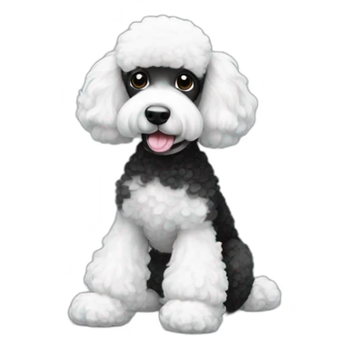 Black and white poodle sticker