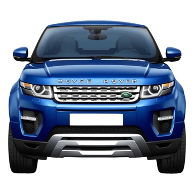 Range Rover Evoque front  view dark blue color  sticker