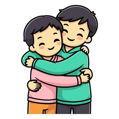 Friends hugging sticker